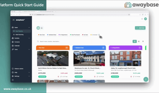 Awaybase live demo — paste a Rightmove property link and instantly receive AI-powered deal analysis with yield calculations, risk scoring, and investment KPIs
